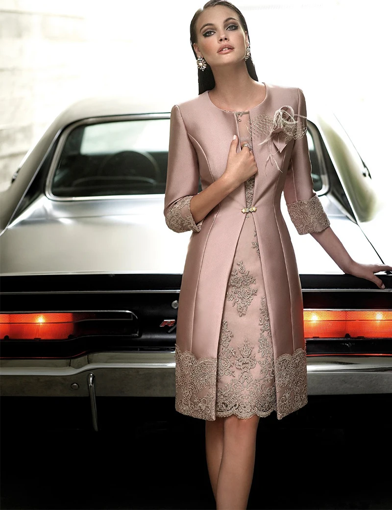 High Quality Lace Applique Mother of the Bride Dresses 2015 Elegant Pink with Jacket Three Quarter Sleeve Dress for Mother L671
High Quality Lace Applique Mother of the Bride Dresses 2015 Elegant Pink with Jacket Three Quarter Sleeve Dress for Mother L671