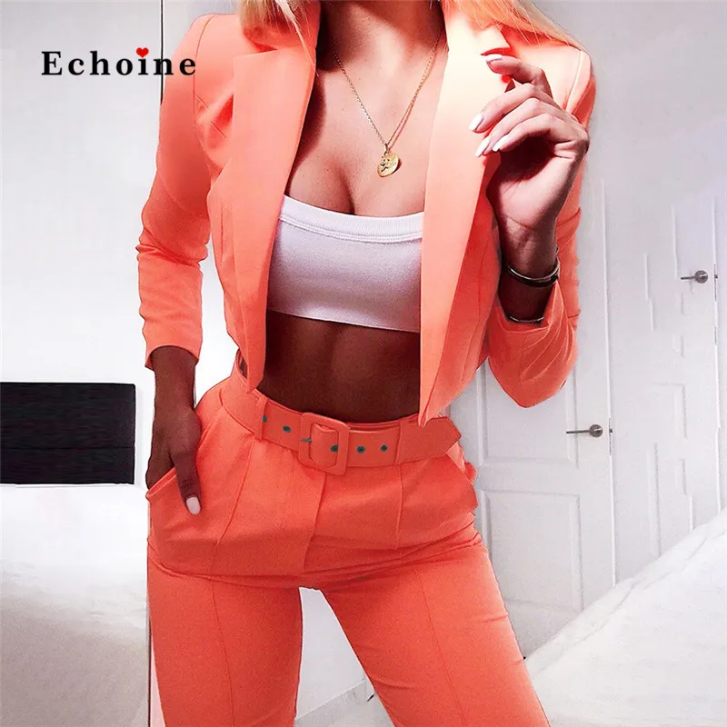 Echoine Fashion Two Piece Set Women Tracksuit Casual Blazer Short Small Suit Tops Ankle-Length Pants Belt Office Ladies Clothes
Echoine Fashion Two Piece Set Women Tracksuit Casual Blazer Short Small Suit Tops Ankle-Length Pants Belt Office Ladies Clothes