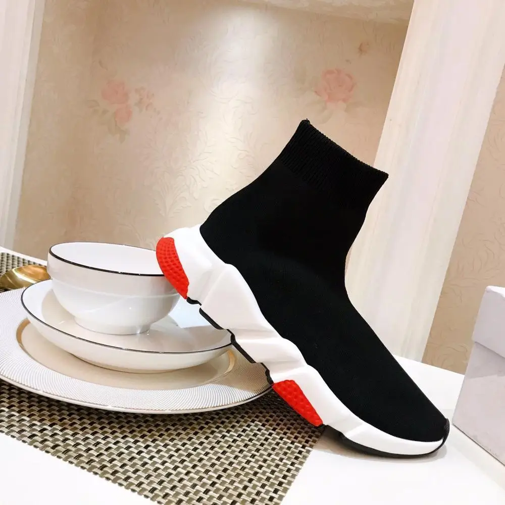 Socks Shoes Speed Sneakers Tri-color Sole Shoes Elastic Knit Sneakers Textured Sole High Quality Brand Shoes
Socks Shoes Speed Sneakers Tri-color Sole Shoes Elastic Knit Sneakers Textured Sole High Quality Brand Shoes