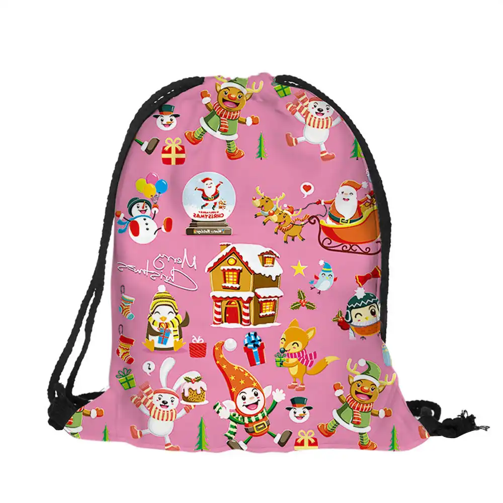 merry christmas gift bags santa claus xmas tree packing bags