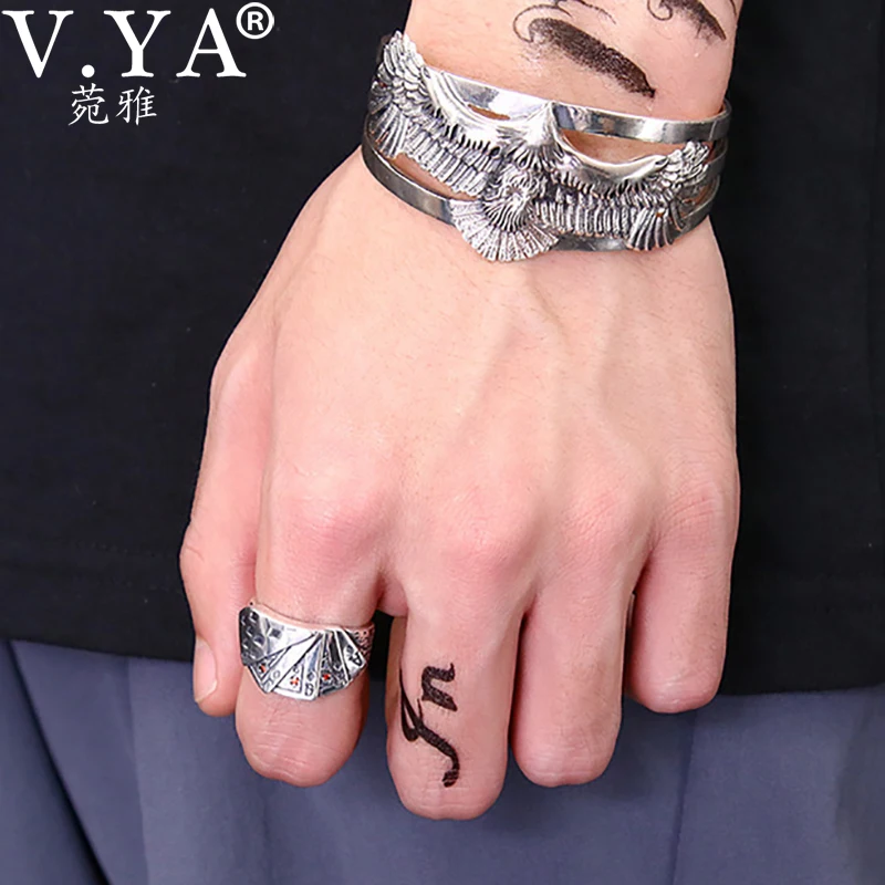 V.YA 925 Sterling Silver Poker Ring Fashion Vintage Punk Style Silver Rings for Men Women Jewelry Adjustable Size 
V.YA 925 Sterling Silver Poker Ring Fashion Vintage Punk Style Silver Rings for Men Women Jewelry Adjustable Size