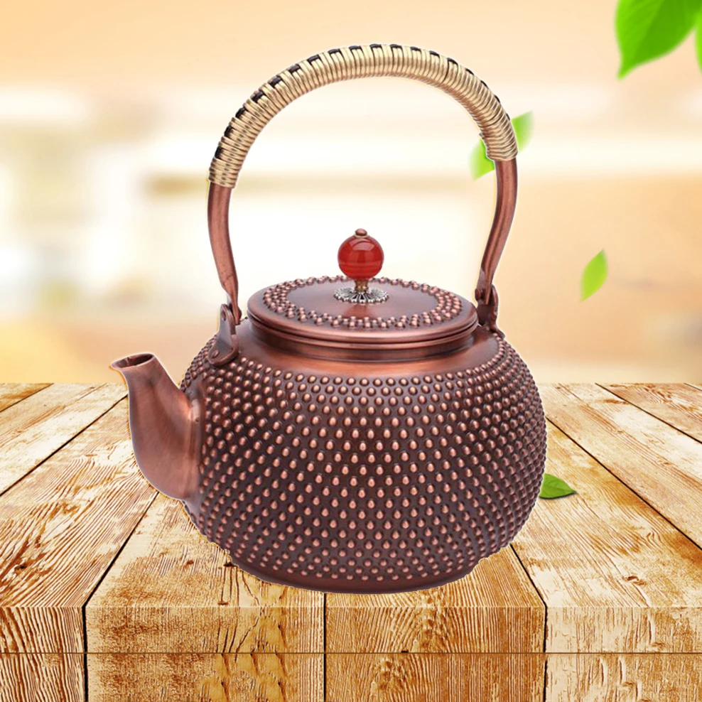 ENERGE SPRING 1.4L Pure Copper Teapot Handmade Milk Nails Red Copper Pot Inner Wall Uncoated Boil Water Pot Retro Health Tea Set
ENERGE SPRING 1.4L Pure Copper Teapot Handmade Milk Nails Red Copper Pot Inner Wall Uncoated Boil Water Pot Retro Health Tea Set