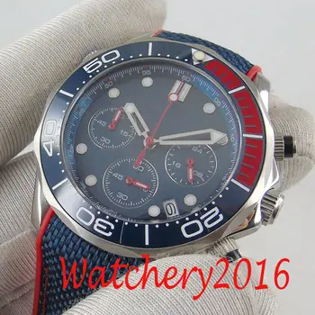 41mm Quartz Men Watch Sapphire Sterile Chronograph Date Blue dial Rubber Strap
41mm Quartz Men Watch Sapphire Sterile Chronograph Date Blue dial Rubber Strap