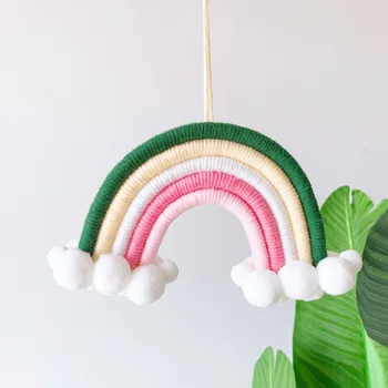 

Nordic Kids Nursery Room Decor Felt Rainbow Cloud Hanging Decor Scandinavian Handmade Children Baby Girl Room Hanging Wall Decor