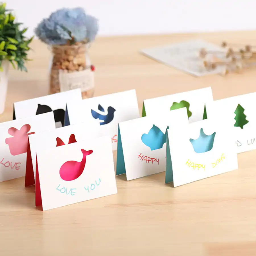 10pcs/lot white paperboard cute animals for baby