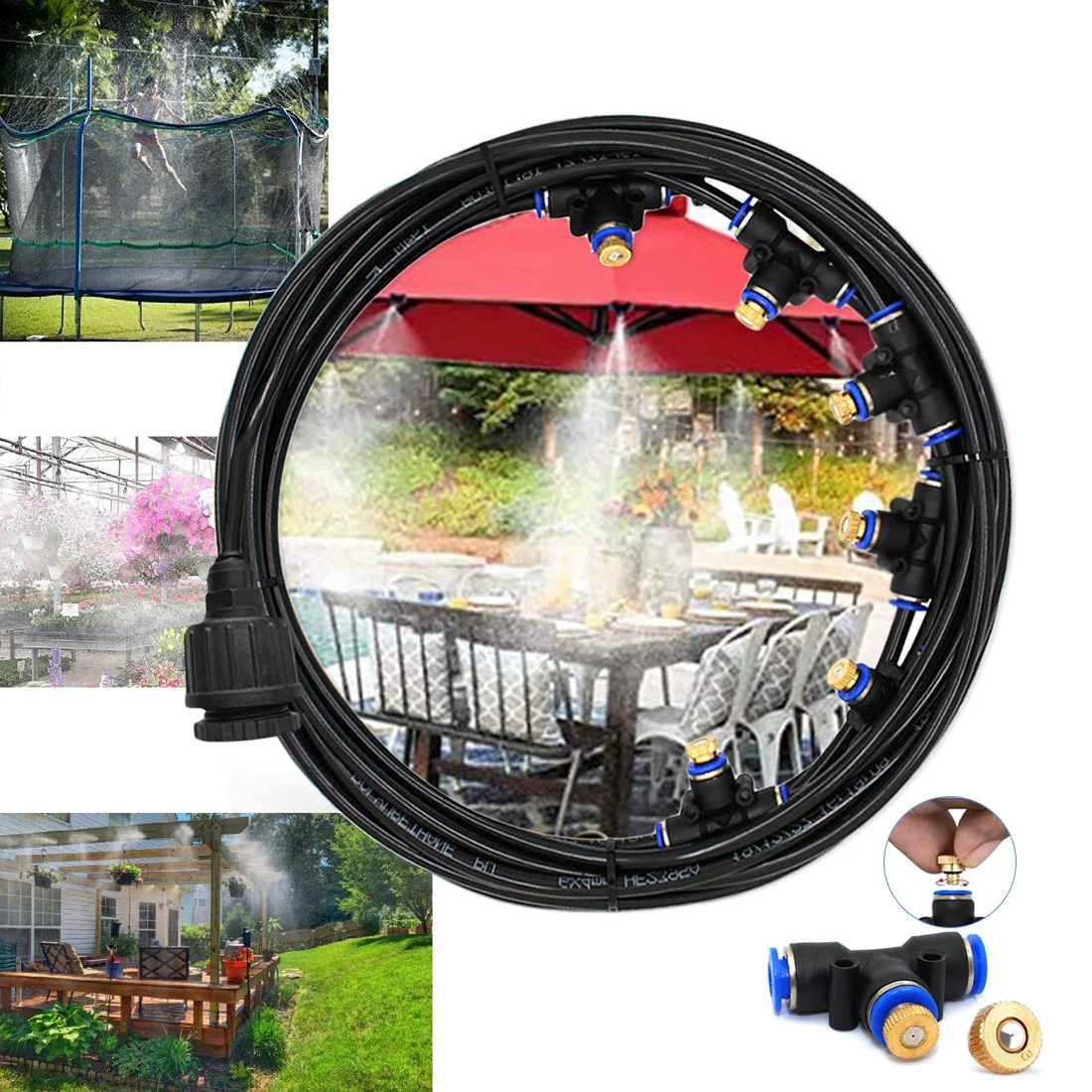 Waterring Irrigation Mist Line 6M-15M Spray Set Atomization Outdoor Misting Cooling System Kit For Greenhouse Garden Patio Spray
Waterring Irrigation Mist Line 6M-15M Spray Set Atomization Outdoor Misting Cooling System Kit For Greenhouse Garden Patio Spray