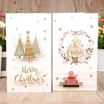 48pcs Merry Christmas Cards 3D Gold Gift Cards Cute Christmas Deer Bell Best Wishes Holidays Decorative New Year Cards Wholesale
48pcs Merry Christmas Cards 3D Gold Gift Cards Cute Christmas Deer Bell Best Wishes Holidays Decorative New Year Cards Wholesale
