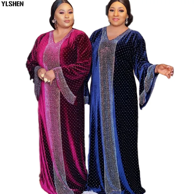 African Dresses for Women Dashiki Velvet Muslim Dress African Clothes Top Quality Robe Africaine Femme Africa Clothing Plus Size
African Dresses for Women Dashiki Velvet Muslim Dress African Clothes Top Quality Robe Africaine Femme Africa Clothing Plus Size