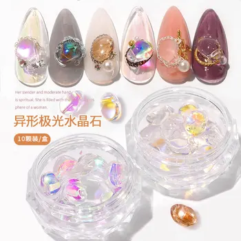 

Nail Art Deco Net Red Symphony Crystal Stone Mixed Pack Japanese ins stereo Irregular Aurora Stone Nail Sticker Drill Case