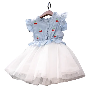 Cherry Embroidery Girls Denim Dress Summer Blue Kids Dresses for Girls A-line Mesh Children Princess Clothing Toddler Costume
Cherry Embroidery Girls Denim Dress Summer Blue Kids Dresses for Girls A-line Mesh Children Princess Clothing Toddler Costume