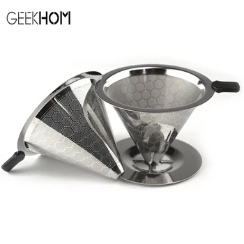 Stainless Steel Coffee Filter Holder Reusable Coffee Filters Dripper v60 Drip Coffee Baskets Filter Cup Coffee Funnel 
Stainless Steel Coffee Filter Holder Reusable Coffee Filters Dripper v60 Drip Coffee Baskets Filter Cup Coffee Funnel