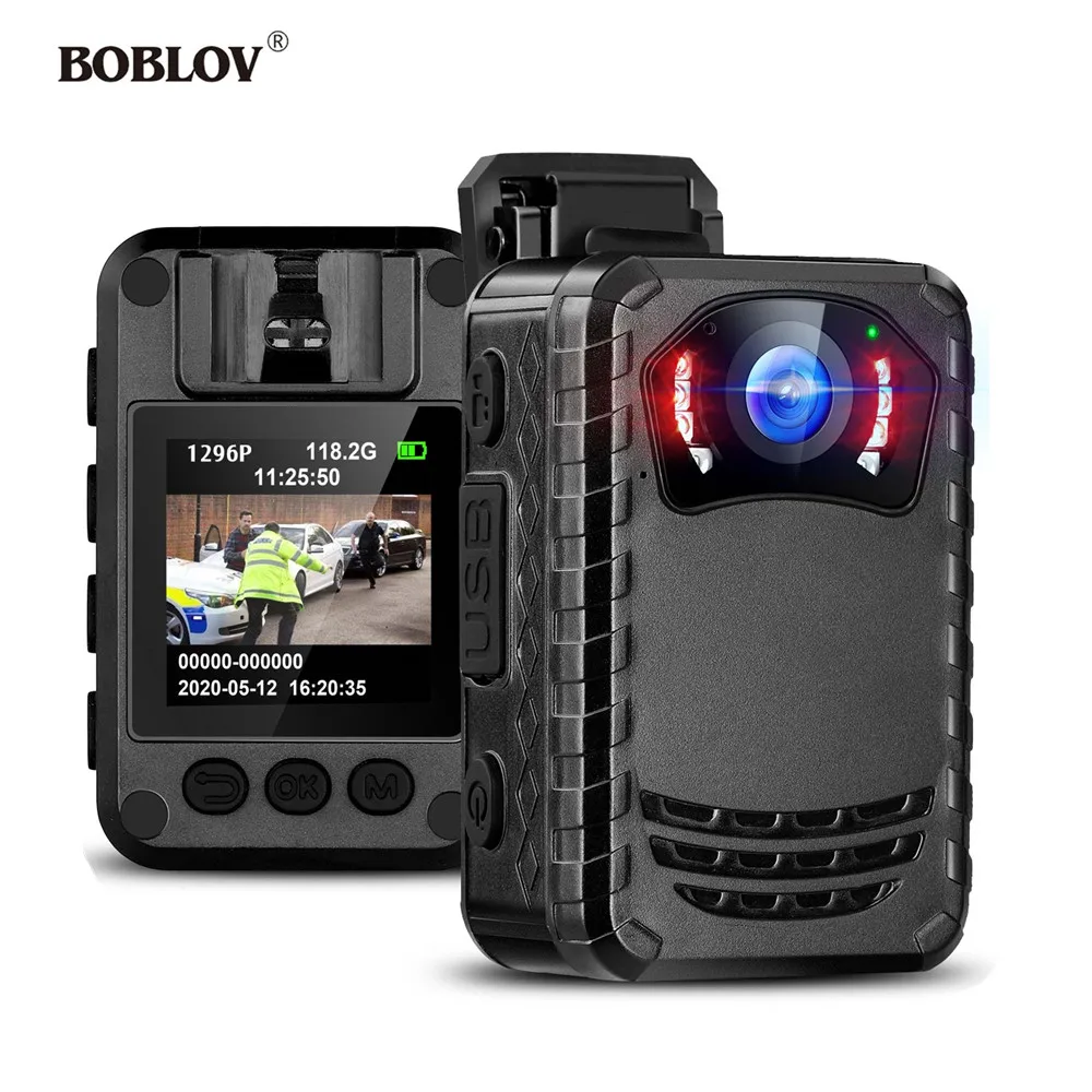 Мини-камера BOBLOV N9 Full HD 1296P компактная портативная полицейская мини-камера ночного