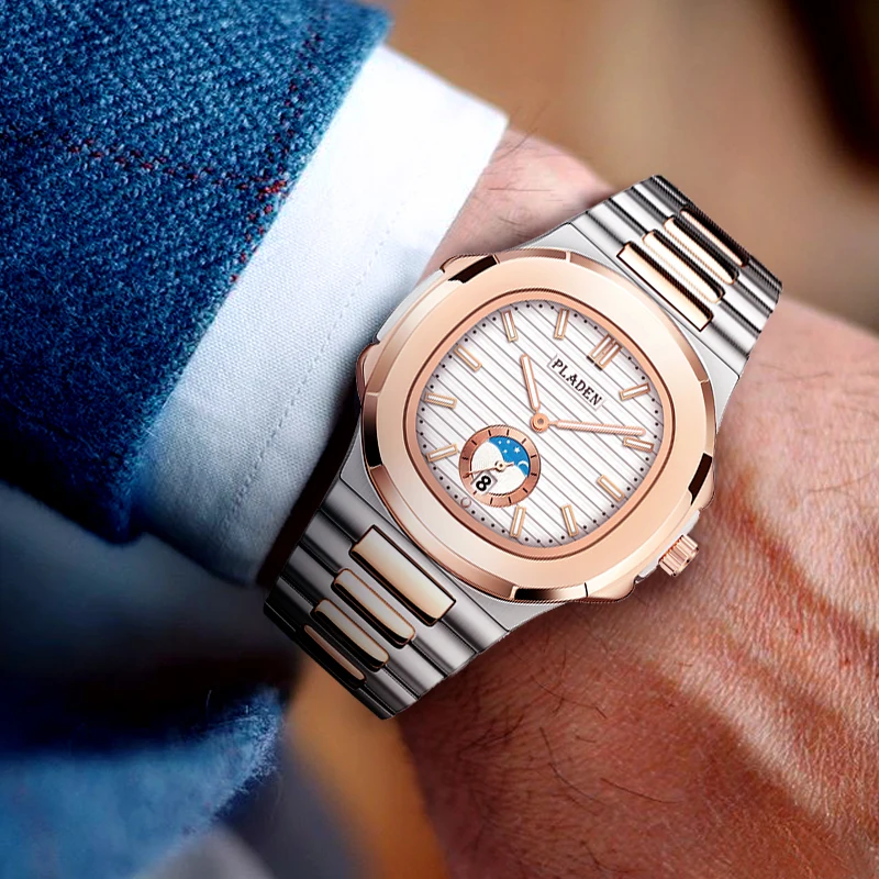 Best Quality Nautilus Wach For Men Two Tone Gold Patek 44mm Line Face Steel Calendar Chronograph Waterproof Showering Mens Watch
Best Quality Nautilus Wach For Men Two Tone Gold Patek 44mm Line Face Steel Calendar Chronograph Waterproof Showering Mens Watch