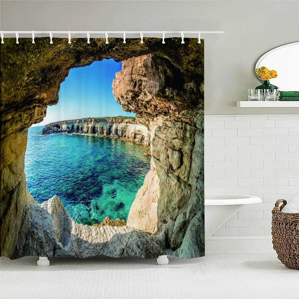 Natural landscape Bath Curtain Waterproof Fabric Shower Curtains Sea Scenery Pattern Bathtub Screen for Bathroom Home Decor 
Natural landscape Bath Curtain Waterproof Fabric Shower Curtains Sea Scenery Pattern Bathtub Screen for Bathroom Home Decor