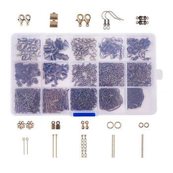 Metal Chain Extensions Bead Caps With Storage Box Earring Hooks DIY Jump Rings Mixed Style Pins Clasps Jewelry Findings Set
Metal Chain Extensions Bead Caps With Storage Box Earring Hooks DIY Jump Rings Mixed Style Pins Clasps Jewelry Findings Set