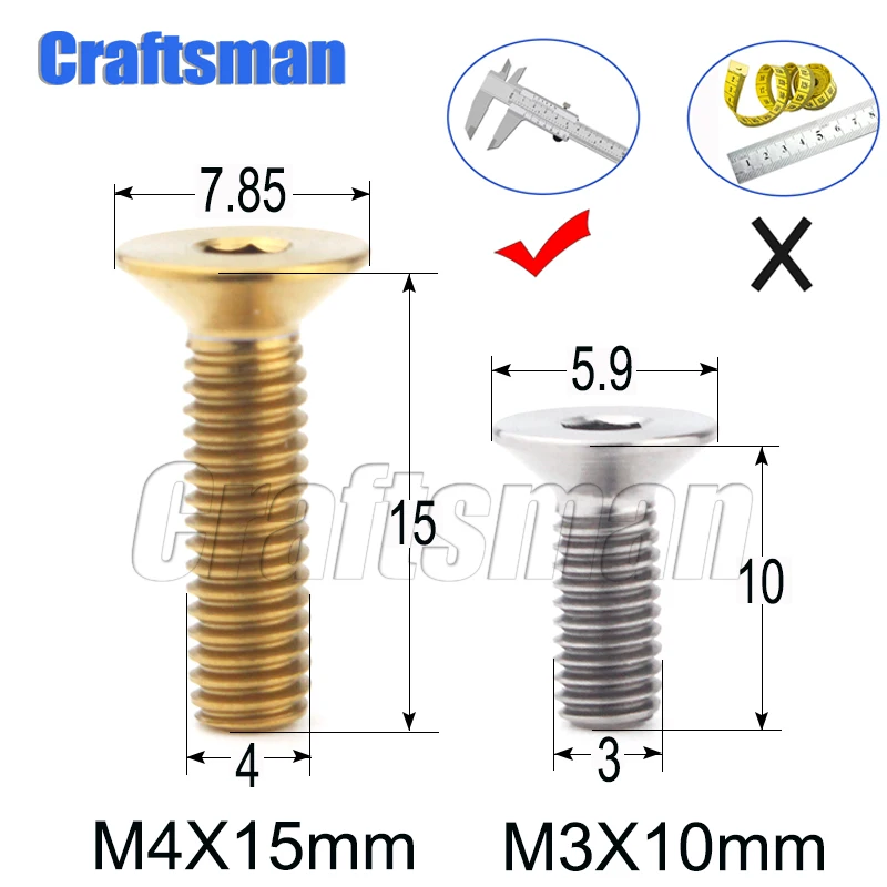Титановые винты Ti M3x 6 8 10 15 мм M4X 20 с потайной шестигранной головкой болты