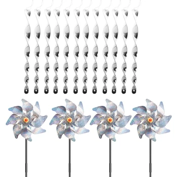 12 Pieces Bird Repellent Reflective Scare Rods Birds Deterrent Hanging Devices w
12 Pieces Bird Repellent Reflective Scare Rods Birds Deterrent Hanging Devices w