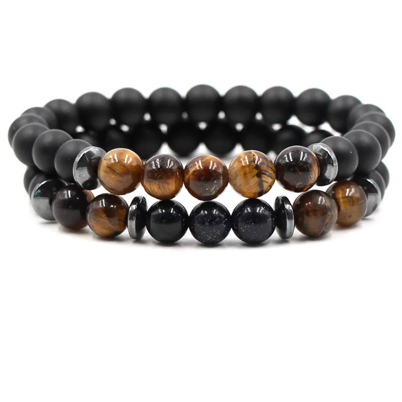 2pcs charm Men's Natural Stone Bracelets set couple Volcanic stone texture beads Bracelets&bangles Jewelry for men gift
2pcs charm Men's Natural Stone Bracelets set couple Volcanic stone texture beads Bracelets&bangles Jewelry for men gift