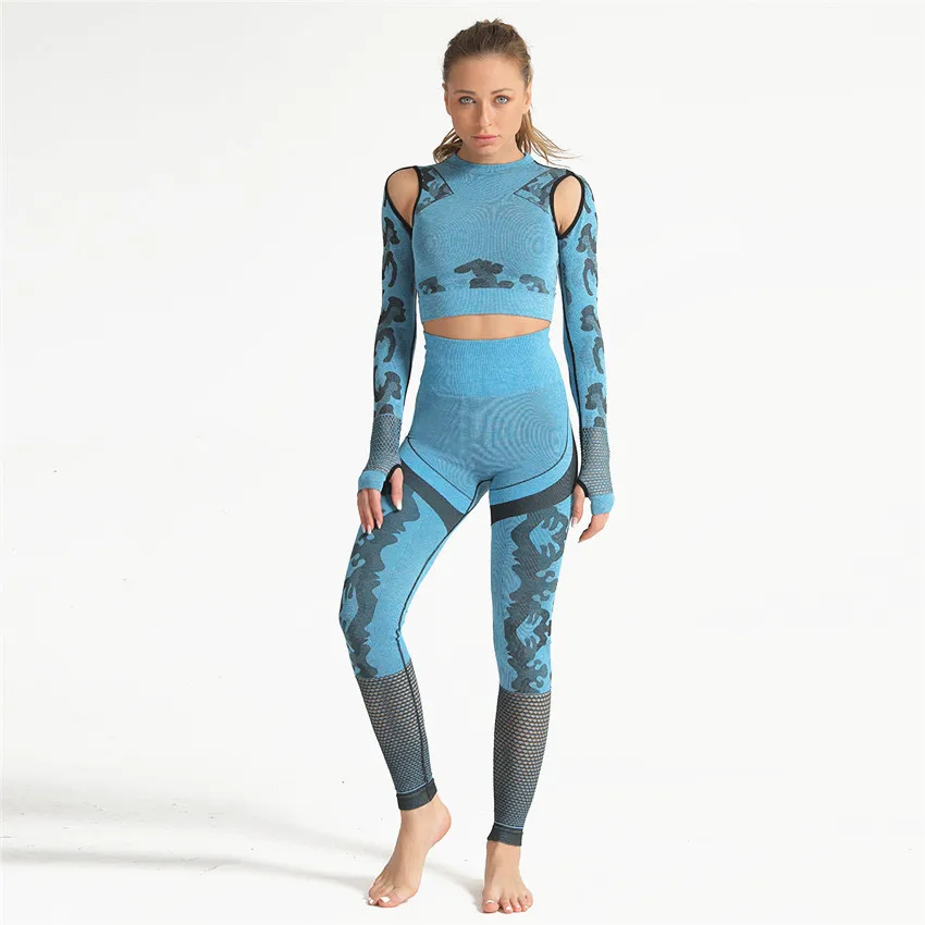 Sport Fitness Seamless Yoga Set Suit Camouflage Workout Clothes Gym for Women Leggings Breathable Long-sleeved Yoga suit 2pcs
Sport Fitness Seamless Yoga Set Suit Camouflage Workout Clothes Gym for Women Leggings Breathable Long-sleeved Yoga suit 2pcs