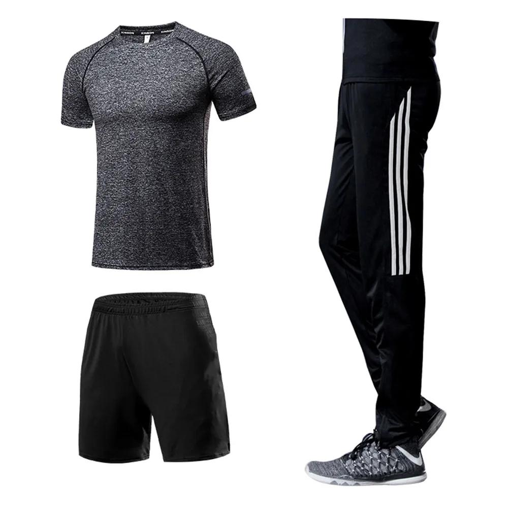 Mens Sport Running Set Compression T-Shirt + Pants Skin-Tight Long Sleeves Fitness Training Clothes Gym Running Suits Outfit Set Mens Sport Running Set Compression T-Shirt + Pants Skin-Tight Long Sleeves Fitness Training Clothes Gym Running Suits Outfit Set