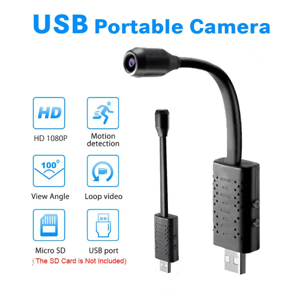 1080P HD Motion Detection Loop Video Mini camera Micro cam Small camera U21 Portable Smart Flexible USB Camera 360 degree
1080P HD Motion Detection Loop Video Mini camera Micro cam Small camera U21 Portable Smart Flexible USB Camera 360 degree