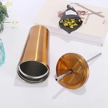 

500ml Tumbler With Lid And Straw Double Walled Stainless Steel Insulated Coffee Tumbler Cup Drinking Mug Travel Bottle