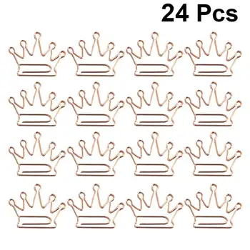 24Pcs Lovely Crown Shaped Clips Paper Clips Creative Bookmarks Paper Needles Party Gift Office Hand Account Essentials
24Pcs Lovely Crown Shaped Clips Paper Clips Creative Bookmarks Paper Needles Party Gift Office Hand Account Essentials
