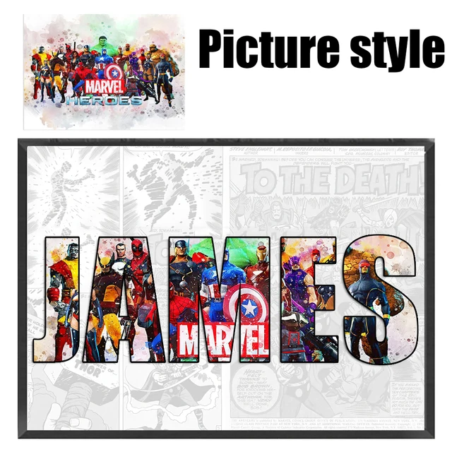 Фото Персонализированный постер MARVEL с названием Мстителей и надписью