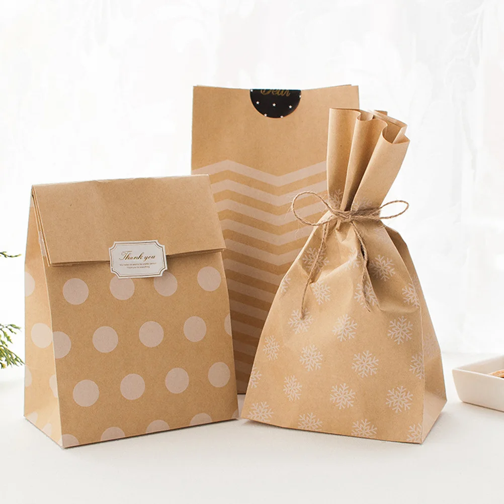 6pcs kraft paper bags gift bag candy bag biscuit
