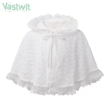 

Baby Girls Bolero Jacket Formal Lace Wedding Party Cloaks Shawl Coat Princess Baptism Christening Hooded Shrug Cape Outerwear