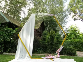 Hexagon Gold color metal arch Wedding Arch iron arch frame background decoration iron frame
Hexagon Gold color metal arch Wedding Arch iron arch frame background decoration iron frame