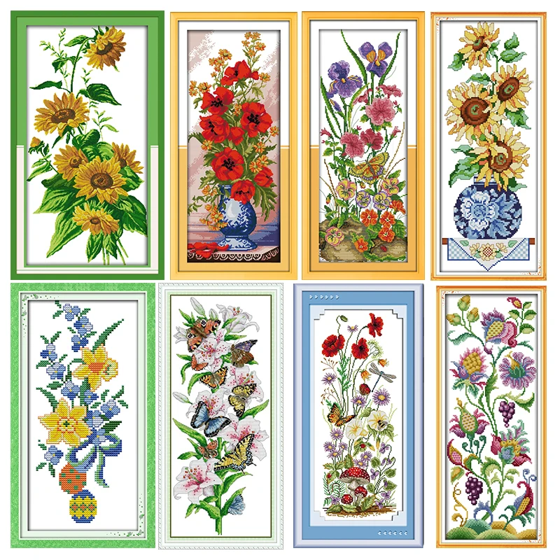 Flower Stamped Cross Stitch Kits Joy Sunday Sunflowers Vase Printed 11CT 14CT Counted Cross Stitch Kit Embroidery Needlework Set
Flower Stamped Cross Stitch Kits Joy Sunday Sunflowers Vase Printed 11CT 14CT Counted Cross Stitch Kit Embroidery Needlework Set
