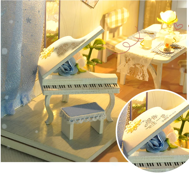 Cutebee DIY DollHouse Wooden Doll Houses Miniature Dollhouse Furniture Kit Toys for Children New Year Christmas Gift Casa M025 Cutebee DIY DollHouse Wooden Doll Houses Miniature Dollhouse Furniture Kit Toys for Children New Year Christmas Gift Casa M025