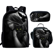 3Pcs/Set Print School Bags Terror Black Cat Backpack Teenagers Witch Crow Nylon Bookbag Casual Backpack
3Pcs/Set Print School Bags Terror Black Cat Backpack Teenagers Witch Crow Nylon Bookbag Casual Backpack