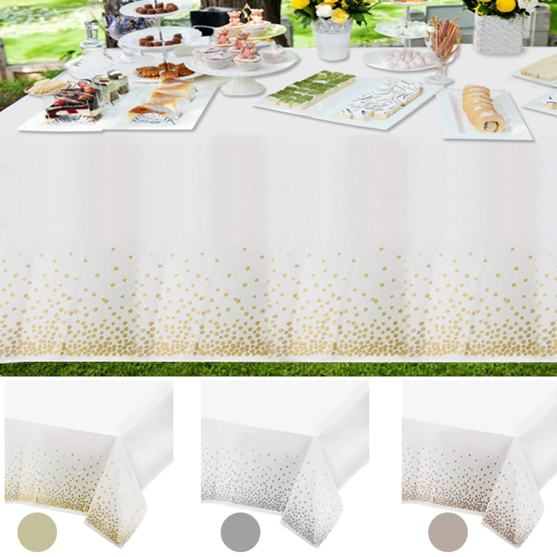1/5PCS Disposable Tablecloth Gold Plastic Tablecover for Rectangle Table Wedding Christmas Birthday Gold Dot Table Cover
1/5PCS Disposable Tablecloth Gold Plastic Tablecover for Rectangle Table Wedding Christmas Birthday Gold Dot Table Cover