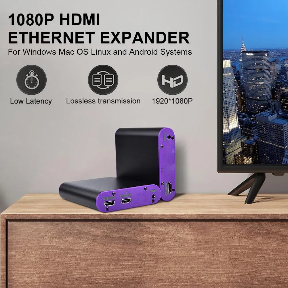 1080P HDMI Receiver 60Hz HDMI Transmitter Ethernet Expander for Windows OS Linux and Android Systems 3D EDID Dobly DTS
1080P HDMI Receiver 60Hz HDMI Transmitter Ethernet Expander for Windows OS Linux and Android Systems 3D EDID Dobly DTS