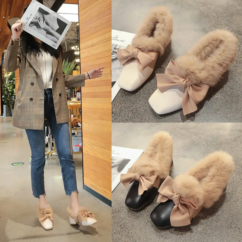 2020 Winter Fashion The New high heels womens shoes Butterfly-knot Square Toe Party Slip-On Square heel Plush Med (3cm-5cm) PU
2020 Winter Fashion The New high heels womens shoes Butterfly-knot Square Toe Party Slip-On Square heel Plush Med (3cm-5cm) PU
