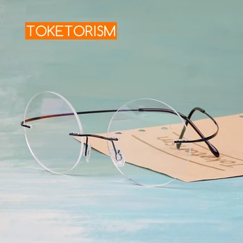 Toketorism rimless optical round eyeglasses frames ultralight titanium alloy myopia glasses
Toketorism rimless optical round eyeglasses frames ultralight titanium alloy myopia glasses