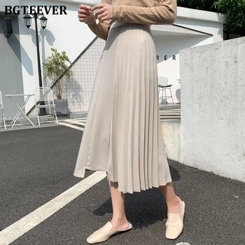 BGTEEVER Elegant Loose Patchwork Female Pleated Skirts Summer Casual Streetwear Elastic Waist Women A-line Mid-Calf Skirts 2020 
BGTEEVER Elegant Loose Patchwork Female Pleated Skirts Summer Casual Streetwear Elastic Waist Women A-line Mid-Calf Skirts 2020