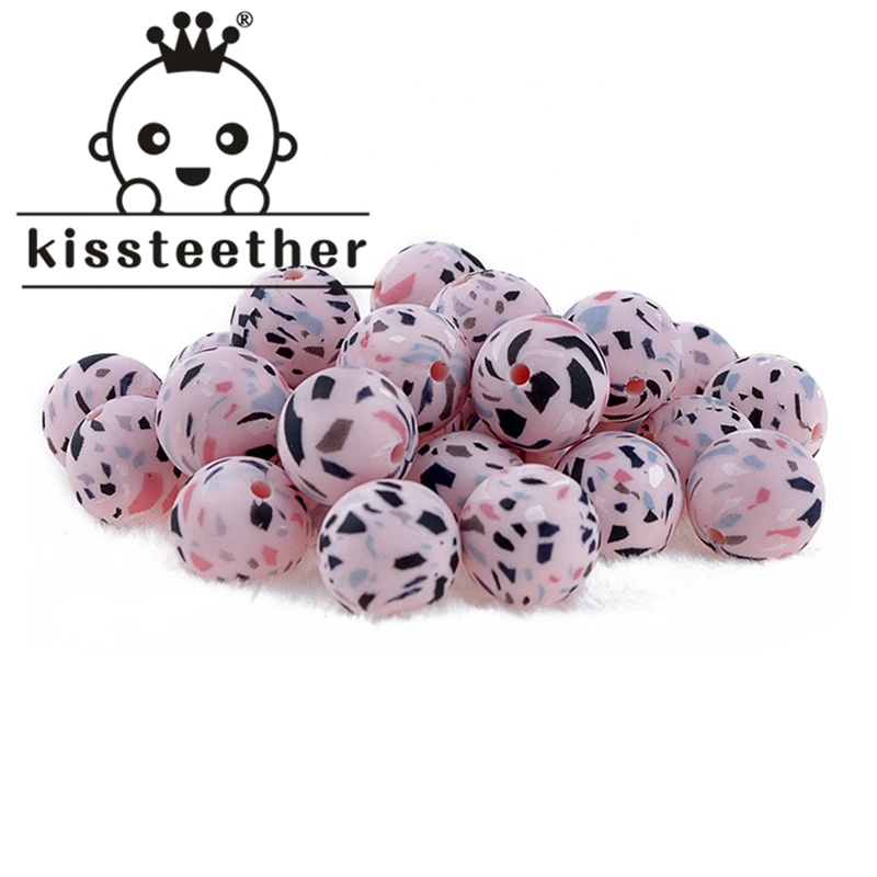 Kissteether 100PC Silicone Bead Food Grade Materials 15mm Teether Round Printing DIY Crafts Baby Teether Safe Rattle Beads
Kissteether 100PC Silicone Bead Food Grade Materials 15mm Teether Round Printing DIY Crafts Baby Teether Safe Rattle Beads