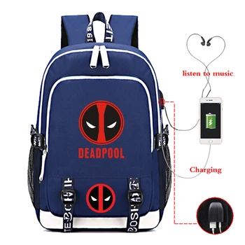Surprise Gift USB Charging Deadpool Backpack Students Boys Girls Rucksack Wade Winston Wilson Large Capacity Schoolbag for Teens
Surprise Gift USB Charging Deadpool Backpack Students Boys Girls Rucksack Wade Winston Wilson Large Capacity Schoolbag for Teens