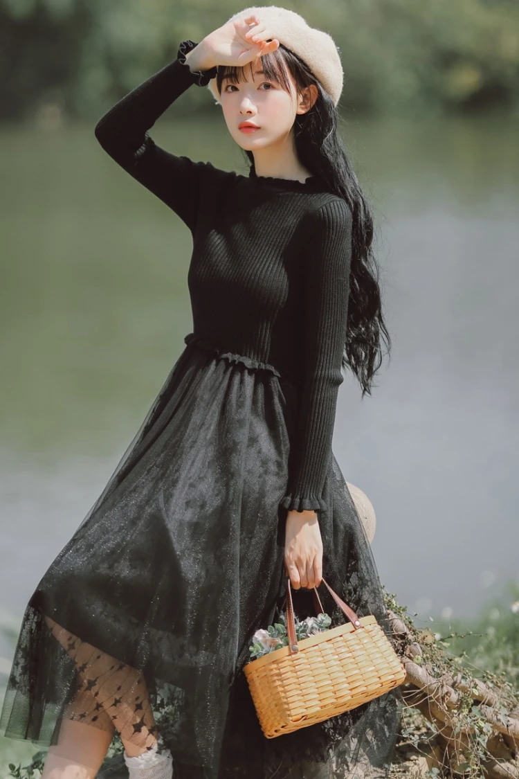 מורי ילדה סתיו חורף נשים סוודר שמלת Alyaboomty מישמש שחור סרוג כוכבים רשת שמלת רומנטי סריגה טול ארוך שמלה מורי ילדה סתיו חורף נשים סוודר שמלת Alyaboomty מישמש שחור סרוג כוכבים רשת שמלת רומנטי סריגה טול ארוך שמלה