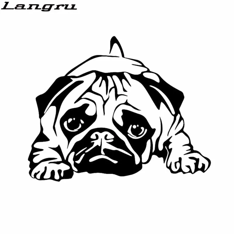 Langru 15 7*12 5 см Забавный узор виниловая наклейка милый Мопс Собака креативная