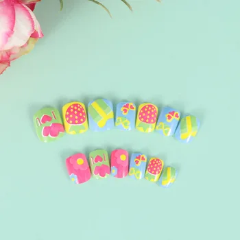 24pcs Kid Fake Nails Fake Nail Sticky Pieces Colorful Manicure Extension Pieces for Girl (Number 1 Style) 
24pcs Kid Fake Nails Fake Nail Sticky Pieces Colorful Manicure Extension Pieces for Girl (Number 1 Style)