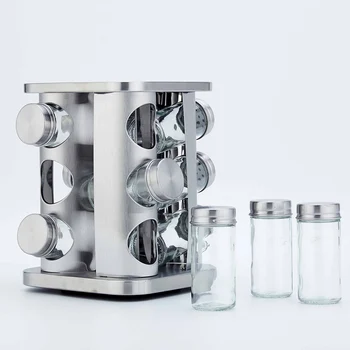 Revolving Countertop Spice Rack 12-Jar Revolving Spice Organizer Stainless Steel Rotating Spice Tower with Free Spice Refills
Revolving Countertop Spice Rack 12-Jar Revolving Spice Organizer Stainless Steel Rotating Spice Tower with Free Spice Refills