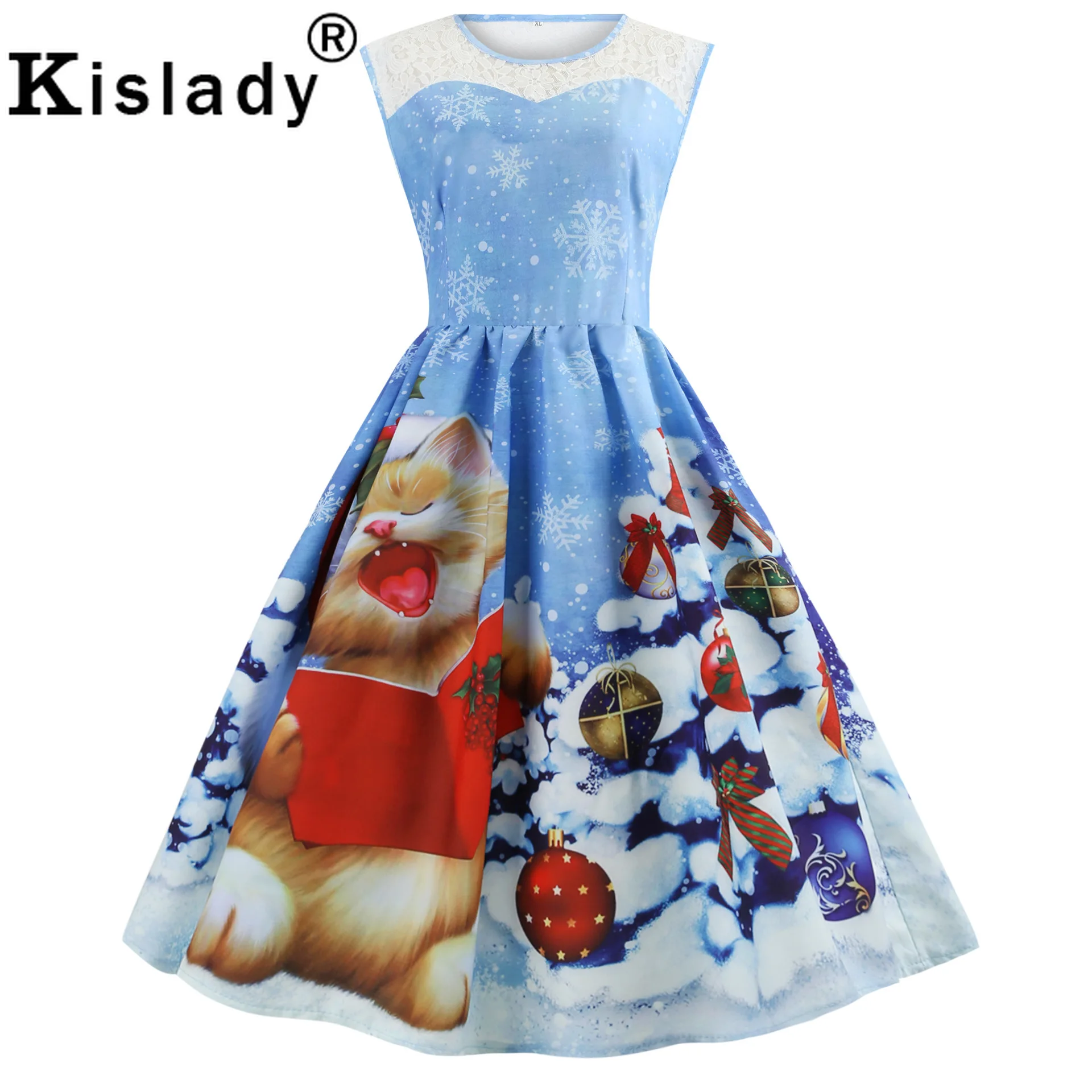 New Christmas Women's Snow Cat Print Vintage Dress Patchwork Transparent Sexy Swing Party Dress Rockabilly A-Line Dress Vestidos
New Christmas Women's Snow Cat Print Vintage Dress Patchwork Transparent Sexy Swing Party Dress Rockabilly A-Line Dress Vestidos