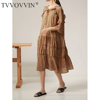 loose Women Pattern Printed Ruffles Dress V-Neck Three-quarter Sleeve Loose Fit Fashion Tide Spring Autumn 2020 6P45
loose Women Pattern Printed Ruffles Dress V-Neck Three-quarter Sleeve Loose Fit Fashion Tide Spring Autumn 2020 6P45