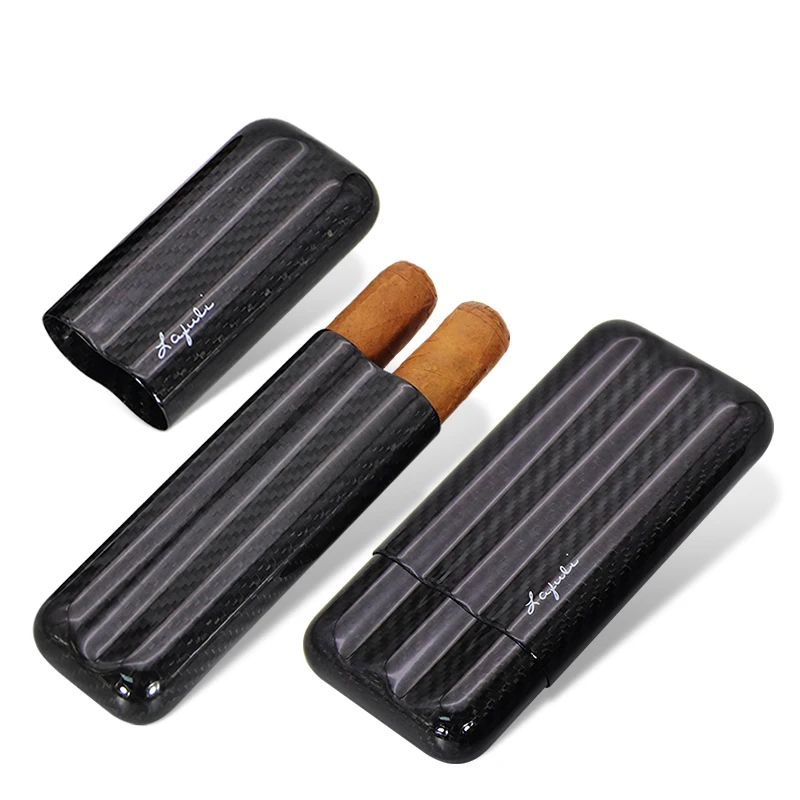 Laifuli Black Carbon Fiber Cigar Case 2 (3) Tube Super Light Travel Cigar Holder 59R Mini Humidor for Cohiba Cigar Accessory
Laifuli Black Carbon Fiber Cigar Case 2 (3) Tube Super Light Travel Cigar Holder 59R Mini Humidor for Cohiba Cigar Accessory