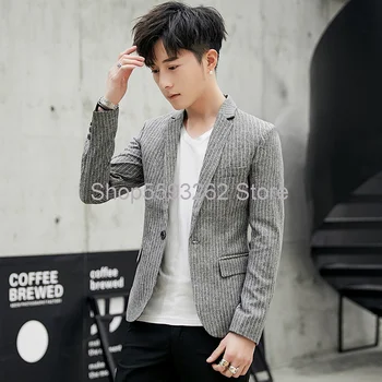 2020 Autumn men's casual striped suit men's slim youth men's suit jacket small suit
2020 Autumn men's casual striped suit men's slim youth men's suit jacket small suit