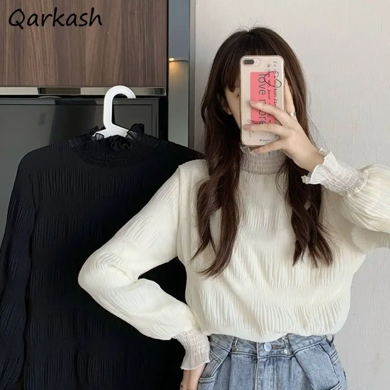 Blouses Women Elegant Sweet Korean Style Spring Temperament Hot Sale Simple Female College Tender Half High Collar Clothing Ins
Blouses Women Elegant Sweet Korean Style Spring Temperament Hot Sale Simple Female College Tender Half High Collar Clothing Ins